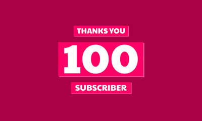 Thank you 100 followers, red violet Greeting card template for social media.