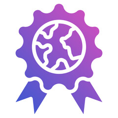 Earth Badge flat gradient icon