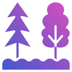 Forest flat gradient icon