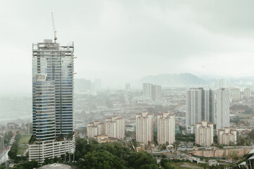 Fototapeta premium Panorama cityscape view in the middle of Kuala Lumpur