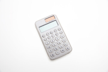 Calculator with blank display isolated cutout on white background