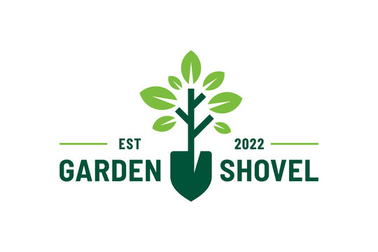 Garden Shovel Logo with Tree Concept