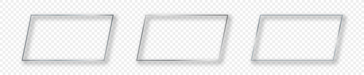 Silver glowing rectangular shape frame
