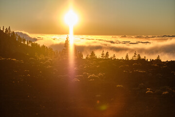 Teneriffa 03.12.2021, Sonnenuntergang vom Fuss des Teide