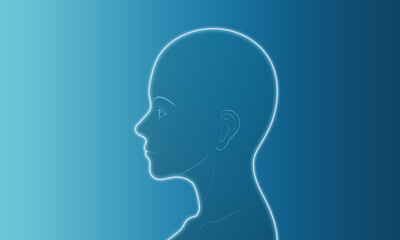 woman face side vector illustration silhouette x-ray line