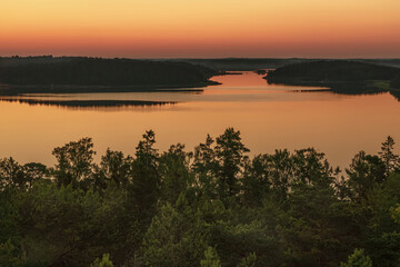 Fototapeta na wymiar Early, summer dawn, over the sea. Nature of Scandinavia. Islands in the sea. Finland.
