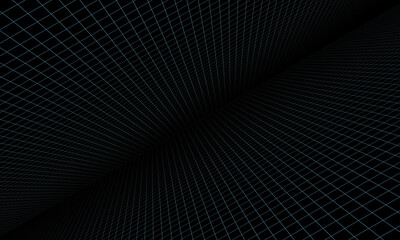 geometric grid background vector illustration oblique vanishing point black