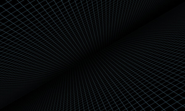 geometric grid background vector illustration oblique vanishing point black