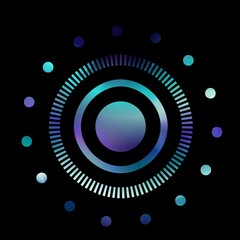 Holographic Metallic styled Circle in black background