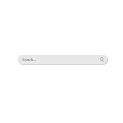 Search bar. Search window with shadow on light background, Neumorphism design. Vector illustration