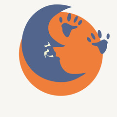 Moon icon. Illustration moon in the sky. Moon logo.