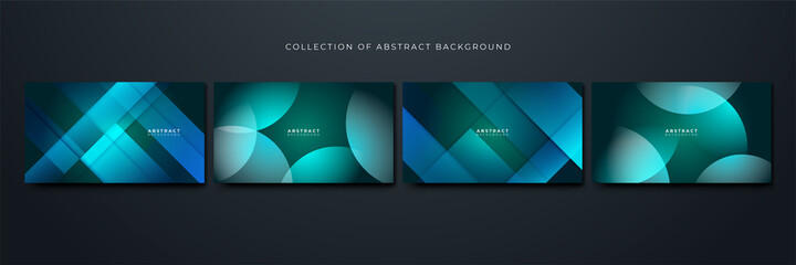Overlap Geometric blue green Colorful abstract Design Background