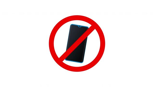 no smartphone sign animation.4K Video motion Animation.