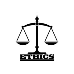 Ethics icon for graphic design isolated on white background