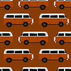 Cute vintage cars Vector ilustration seamless patern with.Great for textile,fabric,wrapping paper,and any print.