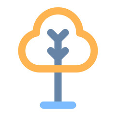 tree colored line icon