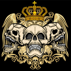 Gothic sign with skull, grunge vintage design t shirts
