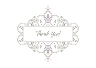 Vector decorative frame. Elegant element for design template, place for text. Floral border. Lace decor for birthday and greeting card, wedding invitation.