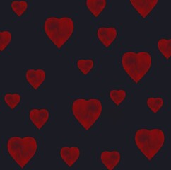 Fototapeta na wymiar red background Seamless pattern with hearts 