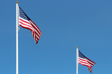 us flags in normandy in france