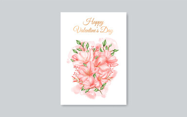 Floral valentines day card template