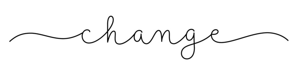 CHANGE black vector monoline calligraphy banner with swashes