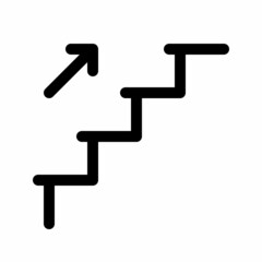 Stairs up line icon. Staircase pictogram. Ladder sign. Linear style stairs symbol. Editable stroke. Vector graphics