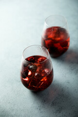 Refreshing blackberry soda or cocktail