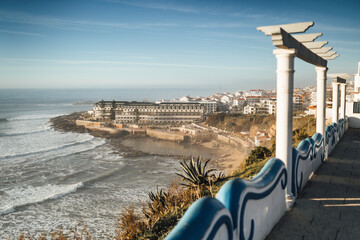 Ericeira cityscape and seascape  taken from Miradouro South Beach, Portugal