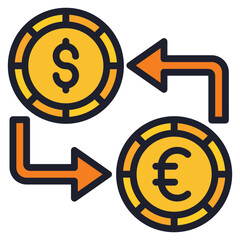 Exchange filled line color icon