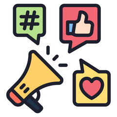 Marketing filled line color icon