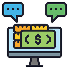 Message filled line color icon