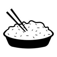 Sticky rice Concept, long grain jasmine rice platter Vector Icon Design, Traditional Chinese Culture Symbol, Year of the Tiger 2022 Sign, China Travel Guide Stock Illustration