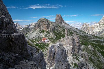 Monte Paterno alpine via ferrrata gallery in Trentino Dolomite, Italy