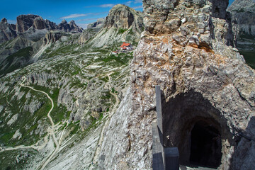 Monte Paterno alpine via ferrrata gallery in Trentino Dolomites, Italy