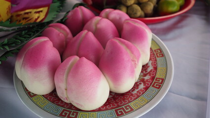 Chinese steamed bun auspicious - obrazy, fototapety, plakaty