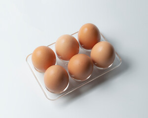 chicken eggs in egg tray