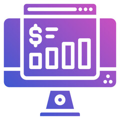 Obraz premium Data Analytic flat gradient icon
