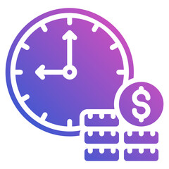 Time is Money flat gradient icon