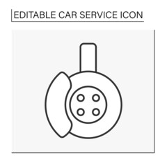  Brake line icon. Brake for slowing or stopping vehicles. Car service concept. Isolated vector illustration. Editable stroke
