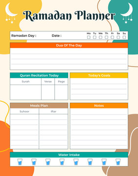 Ramadan Planner With Colorful Shapes