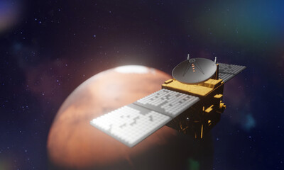 3D illustration The Emirates Mars Mission Hope Probe  © AYOUB BAYDY