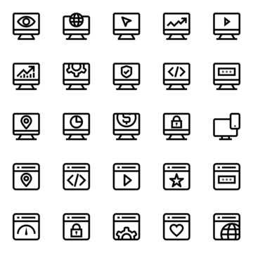 Outline icons for seo and marketing.