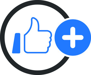 thumb up symbol, like add icon