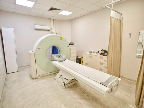 Photographs of hospital interiors, general rooms and medical supplies.