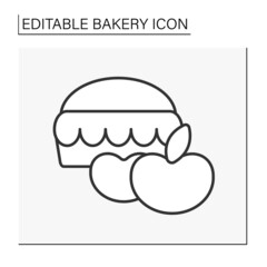 Baking line icon. Apple pie. Traditional american dessert. Tasty cake.Bakery concept. Isolated vector illustration.Editable stroke