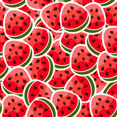 Seamless vector pattern with watermelon slice