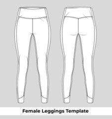 female vector leggings template  - obrazy, fototapety, plakaty