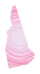 New Hampshire map filled with concentric circles. Sketch-style circles in the shape of the US state. Vector illustration.