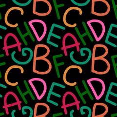 Kids seamless pattern with alphabet for fabrics and textiles and linens and gifts and cards 